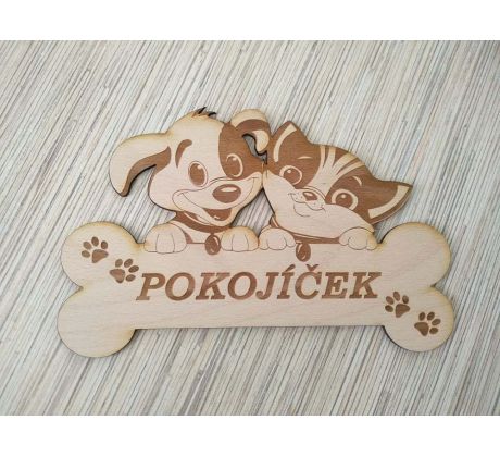 Cedulka pokojíček Pejsek a kočička